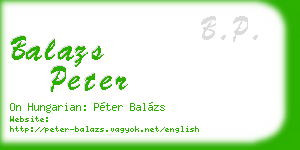 balazs peter business card